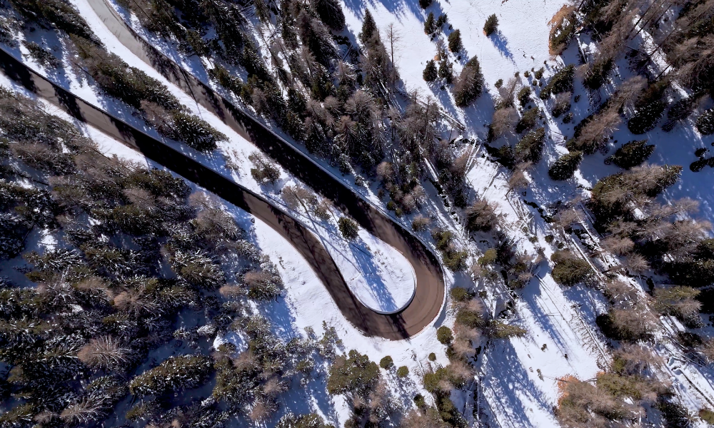sentiero del respiro innevato